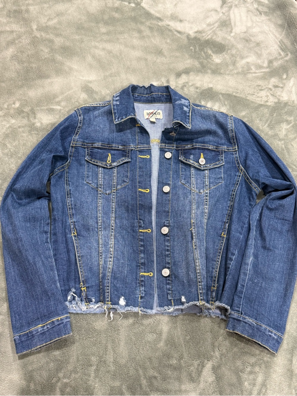 Distressed Blue Denim Jacket - Women's Jean Coat